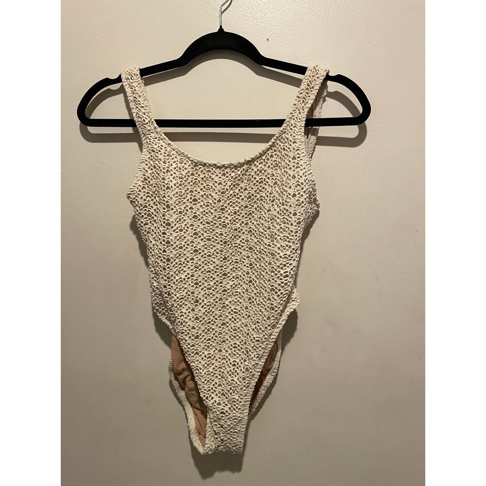 Tango Rose one piece beige knit low back swimsuit size XS